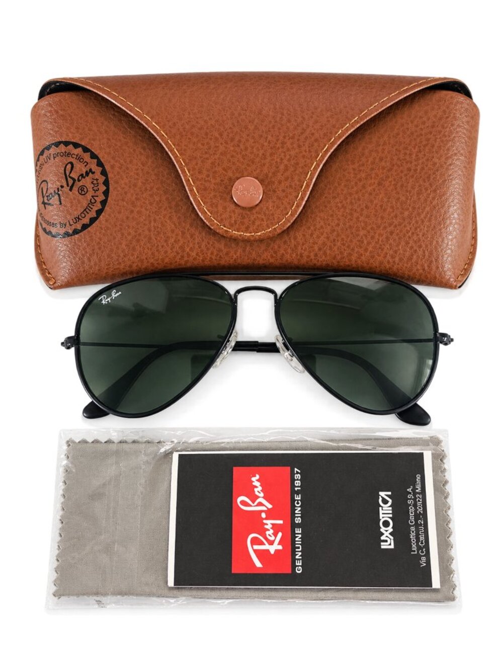 Ray-Ban RB3025JM Aviator Full Color Black Sunglasses 58-14 Italy w/ Case